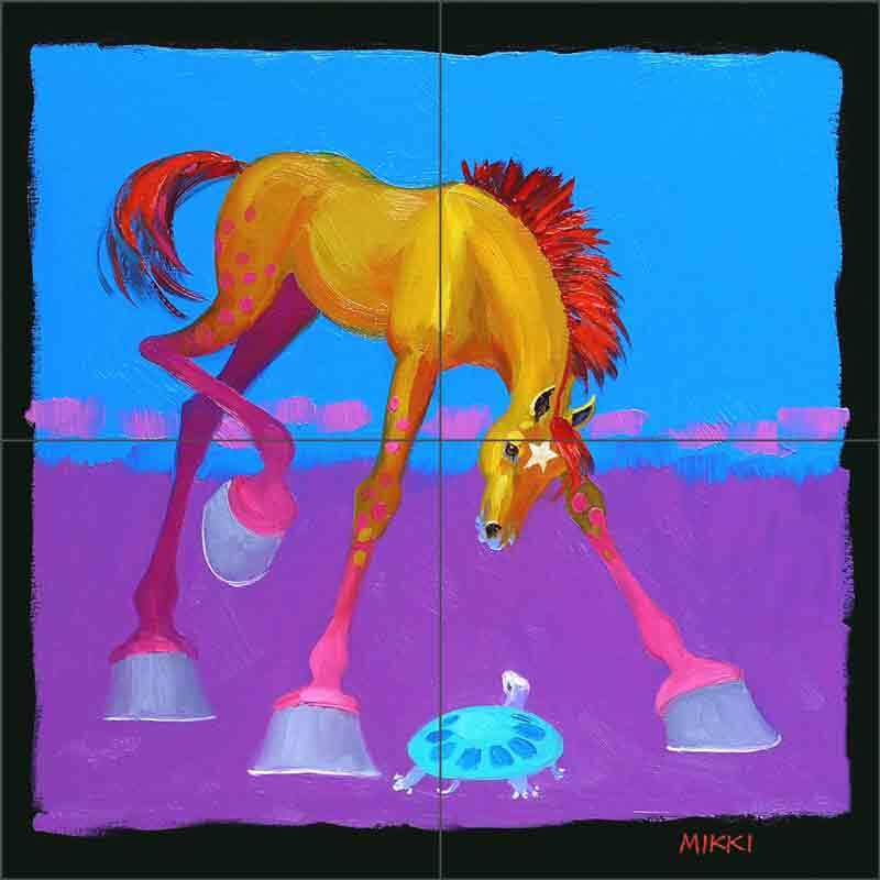 Pony Tile Backsplash Mikki Senkarik Horse Art Ceramic Mural MSA101