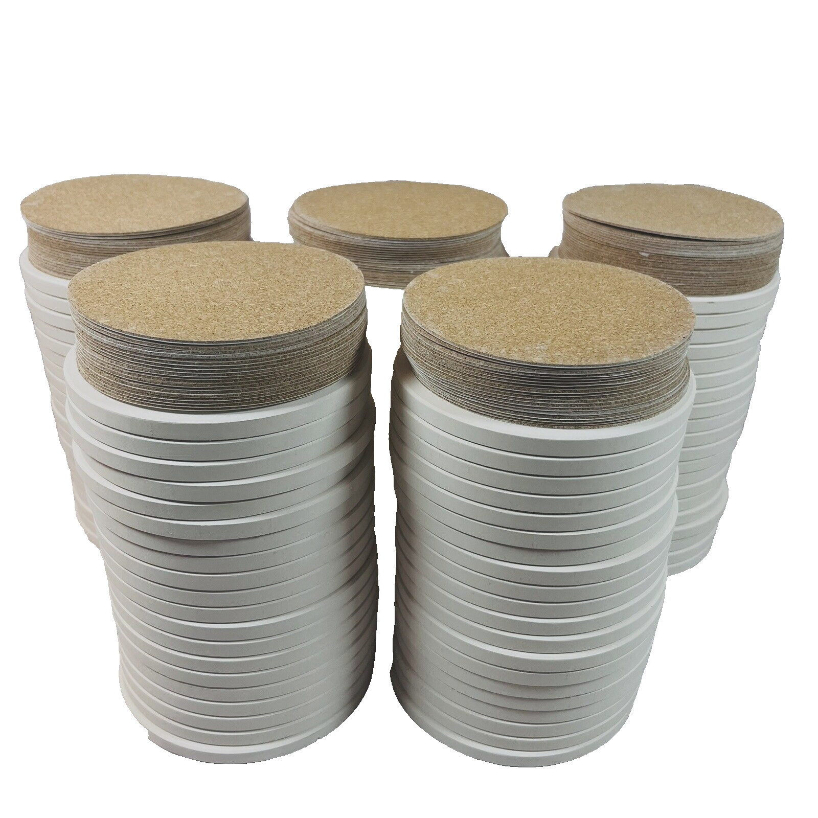 100 Pack Round Ceramic Unglazed Tiles w/ Cork Backing Pad, Coasters Craft Paint