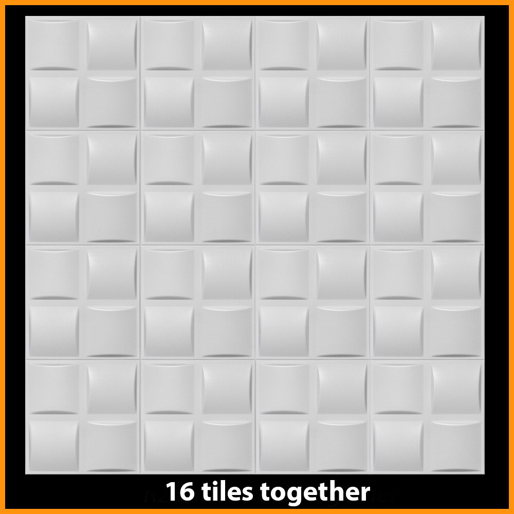 DIY 3D Styrofoam Ceiling Tiles High Density HD White – PILLOW – Pack of 16