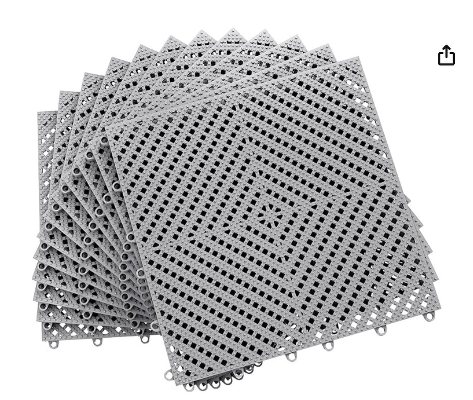 Jocoevol 36pc Gray PVC Interlocking Drainage Floor Tiles 11.8″ Outdoor