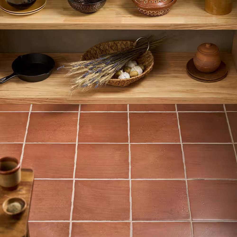 Sienna Terracotta Canyon 8.85 In. X 8.85 In. Matte Porcelain Floor and Wall Tile
