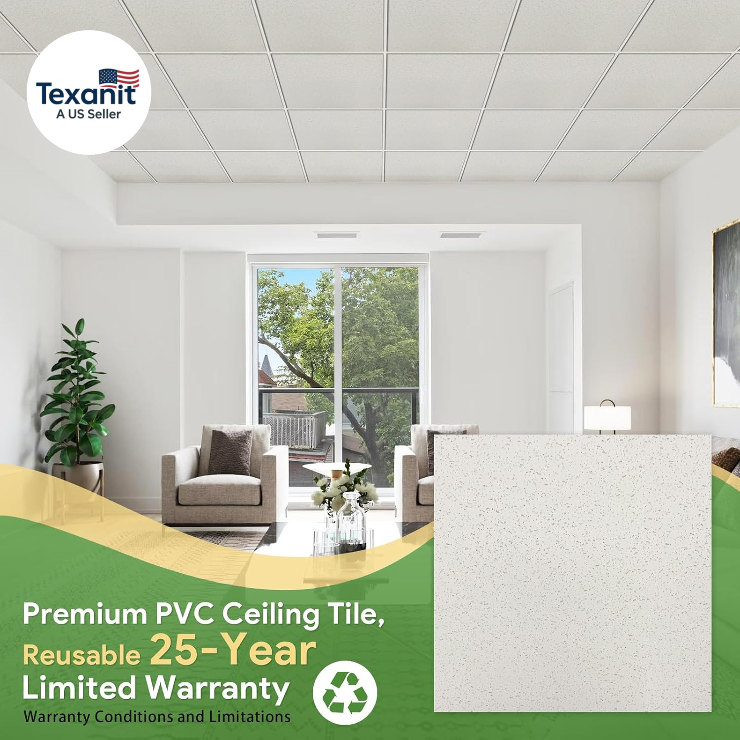 2Ft X 2Ft Printed Pro Ceiling Tiles Waterproof, Washable and Fire-Rated – High-G