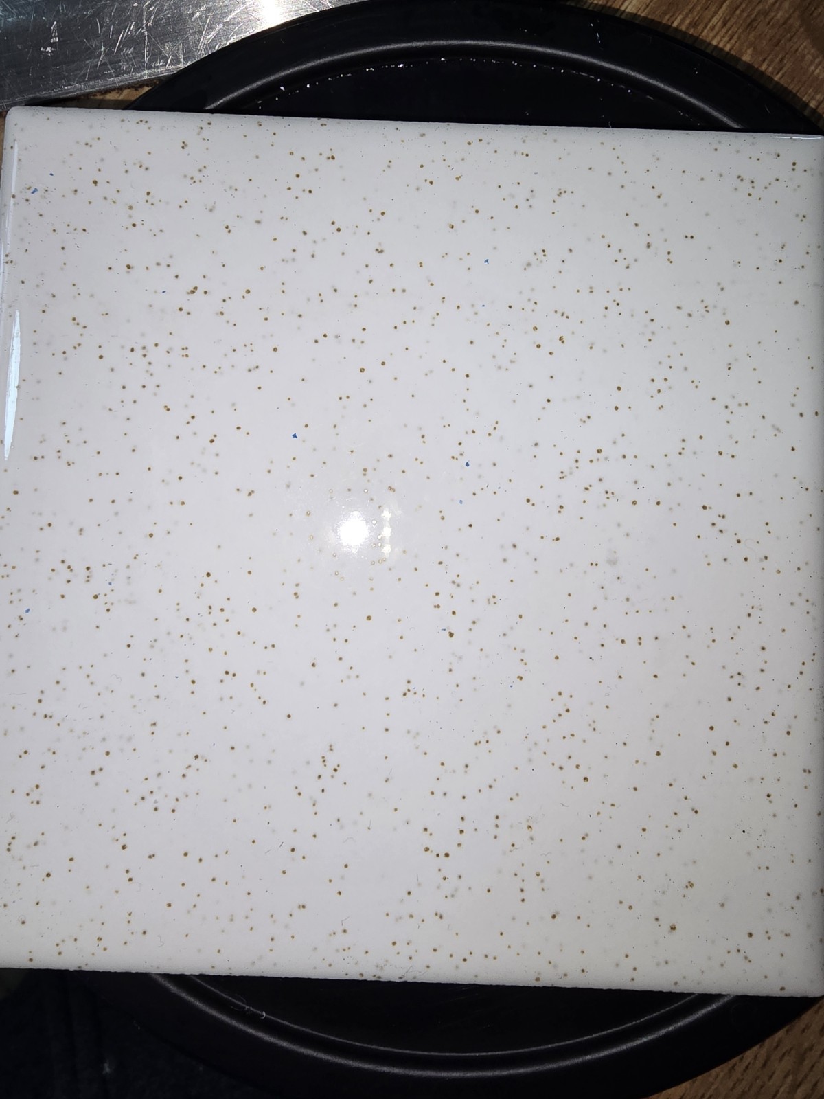 1 pc. Gold Mist-Dust: Ceramic Tile #48 by American Olean 4-1/4″ Glossy Speckled