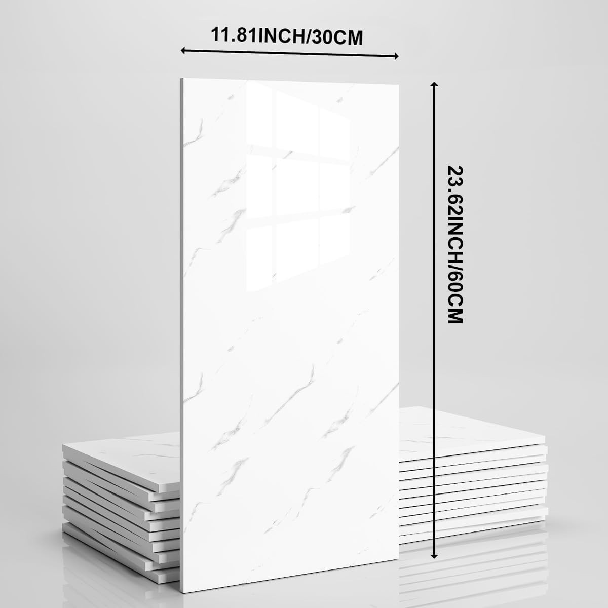 proprodiudiu 10 PCS Marble Peel and Stick Wall Panels 23.6″x11.8″ Sticker