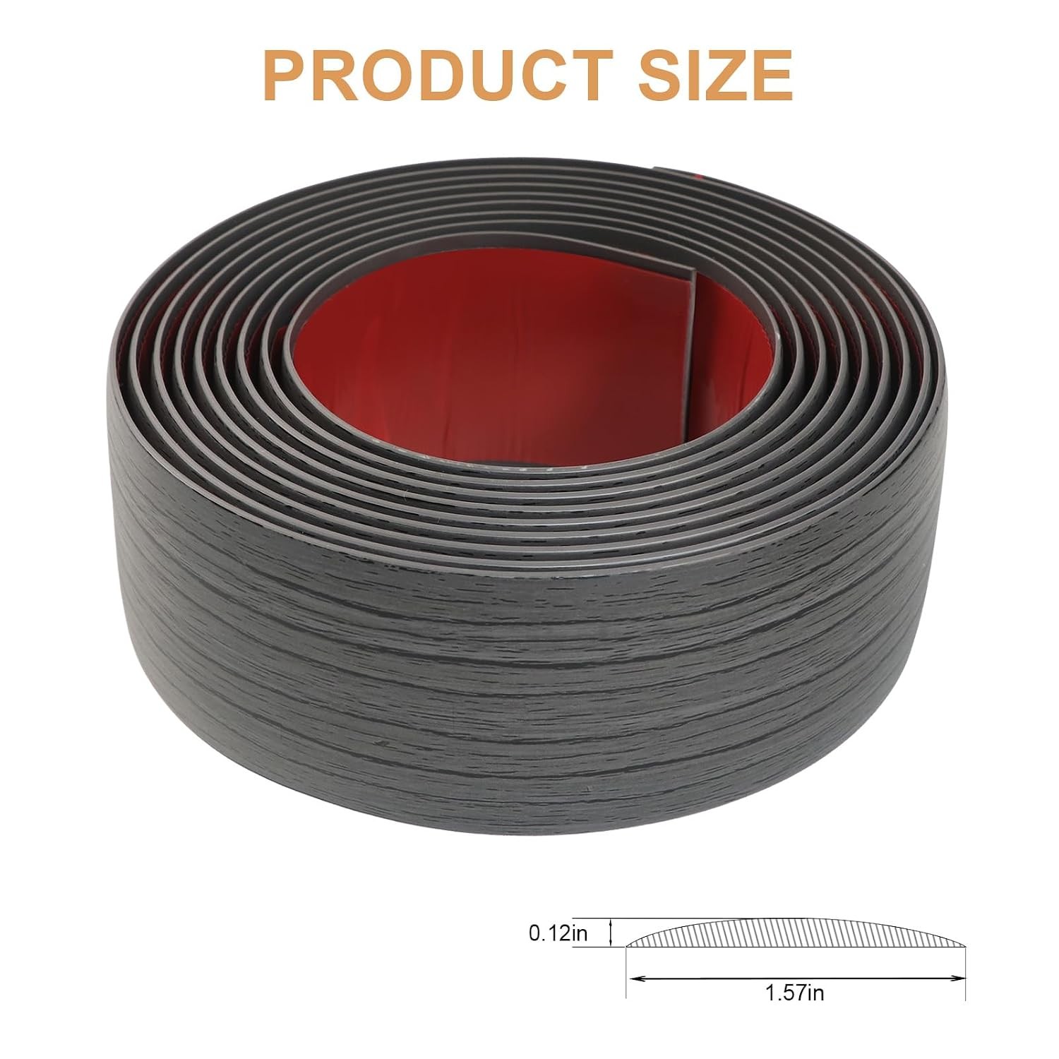 Floor Transition Strip for Carpet to Tile, Dark Grey, 4′ x 1.57″ | Self-adhesive