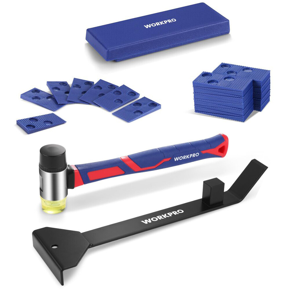 WORKPRO 43PC Laminate Flooring Installation Kit W/Rubber Mallet Pull and Pry Bar