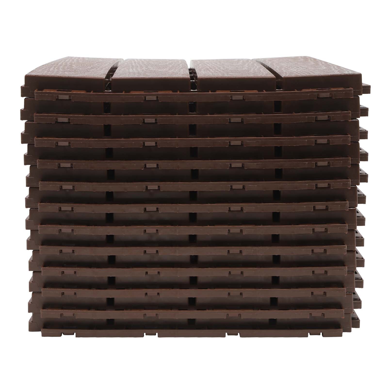 12Pcs Plastic Interlocking Deck Tiles 12×12 in Outdoor Patio Flooring Waterproof