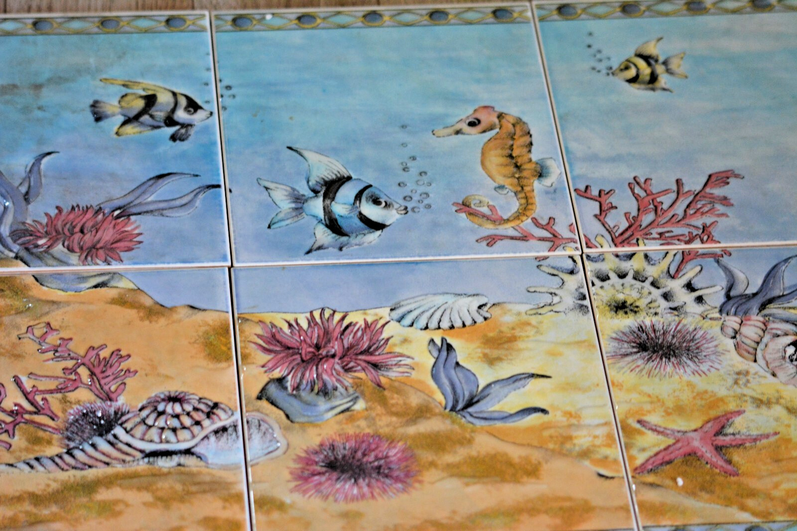 Under the Sea Ceramic Art Tile Mural/Backsplash Approx: 25″ x 20″