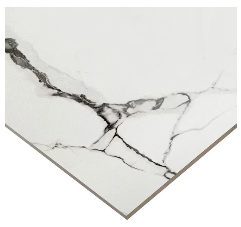 Origin 21 Alisa White 16 x 32 Polished Marble Look Floor and Wall Tile 350 SF