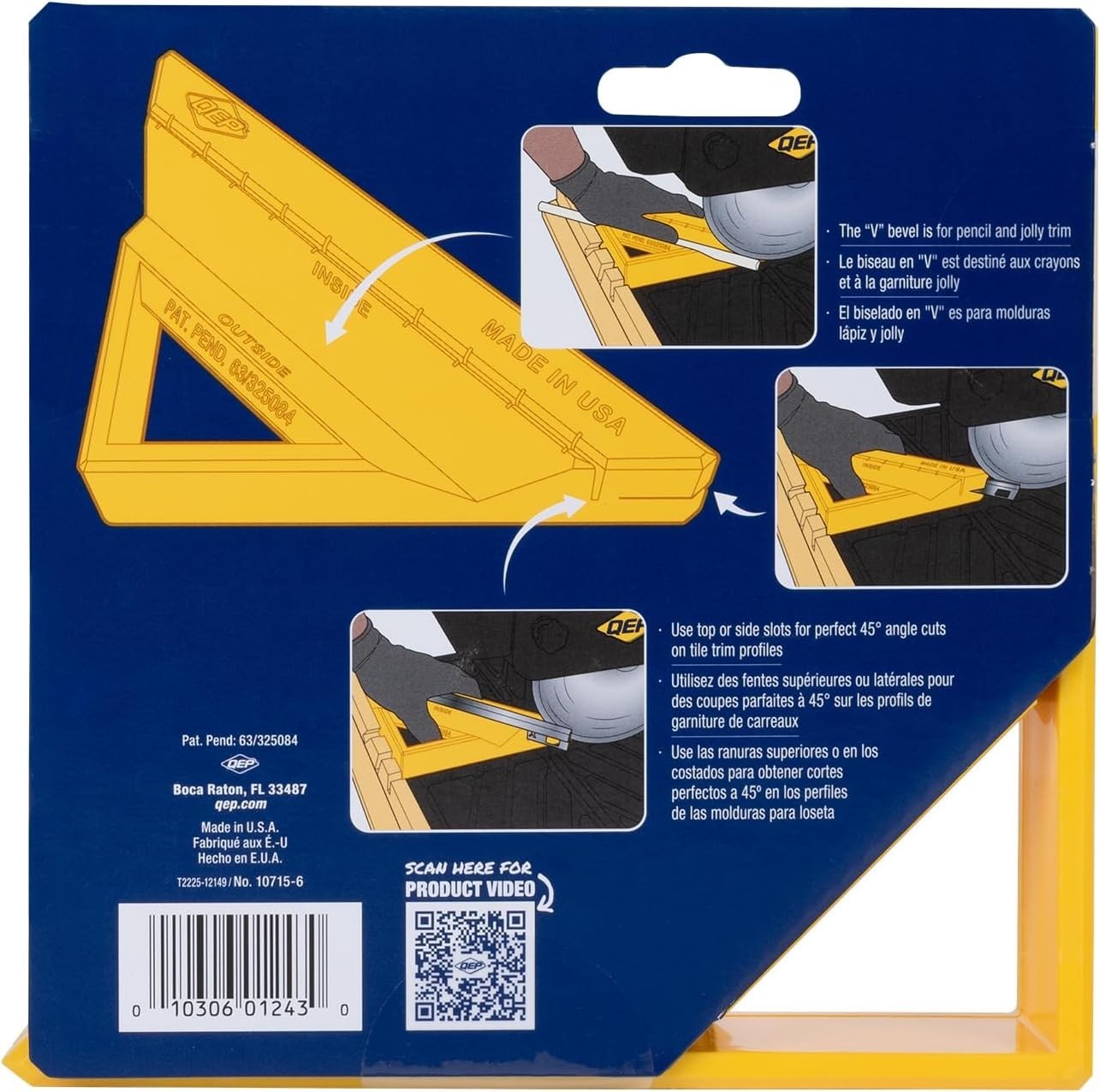 Durable TileTrim Square for Efficient Edging Cuts – Made in USA, Yellow ABS