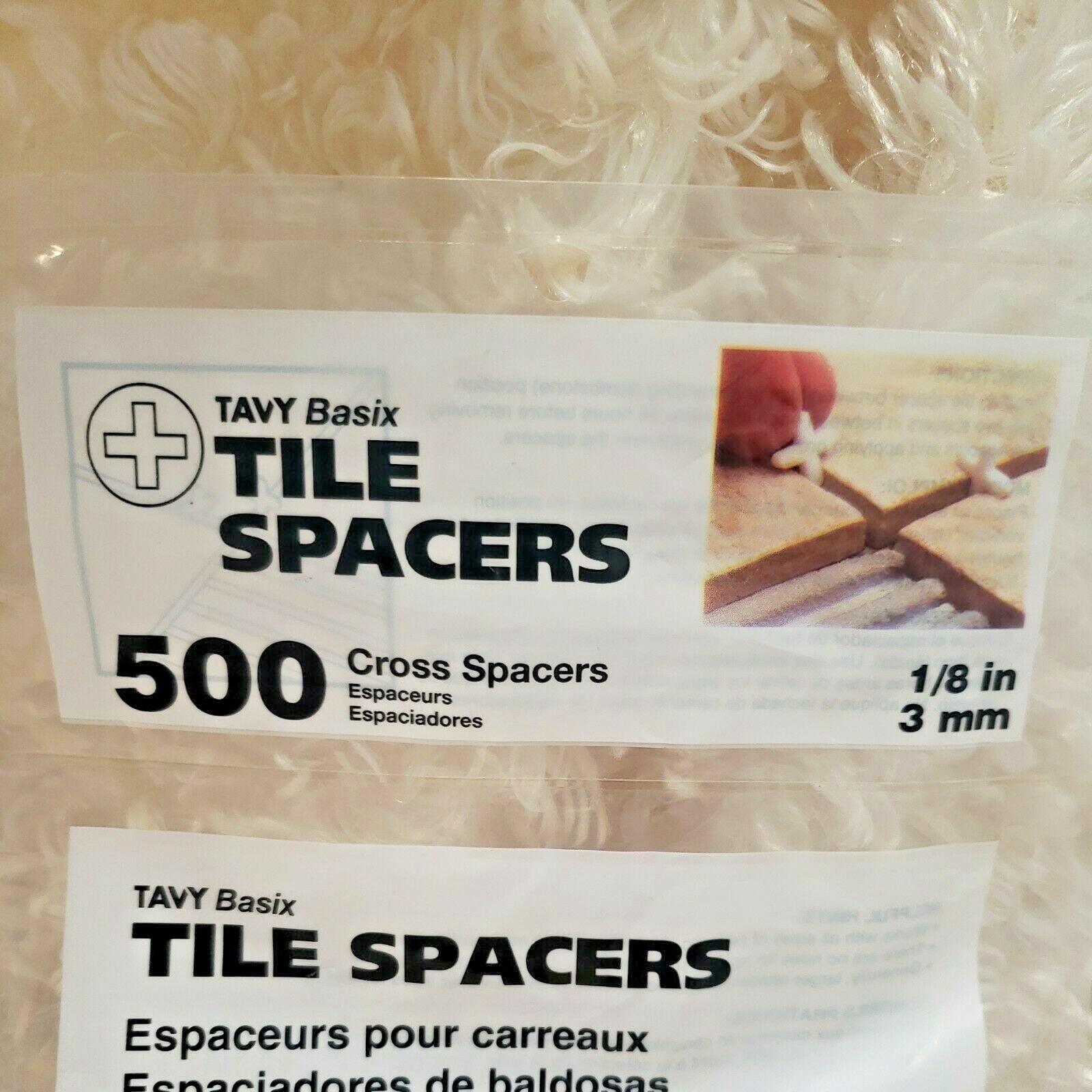 TAVY BASIX Tile Cross #5454 Spacers 1/8″ 3mm – 500 count NEW & SEALED!