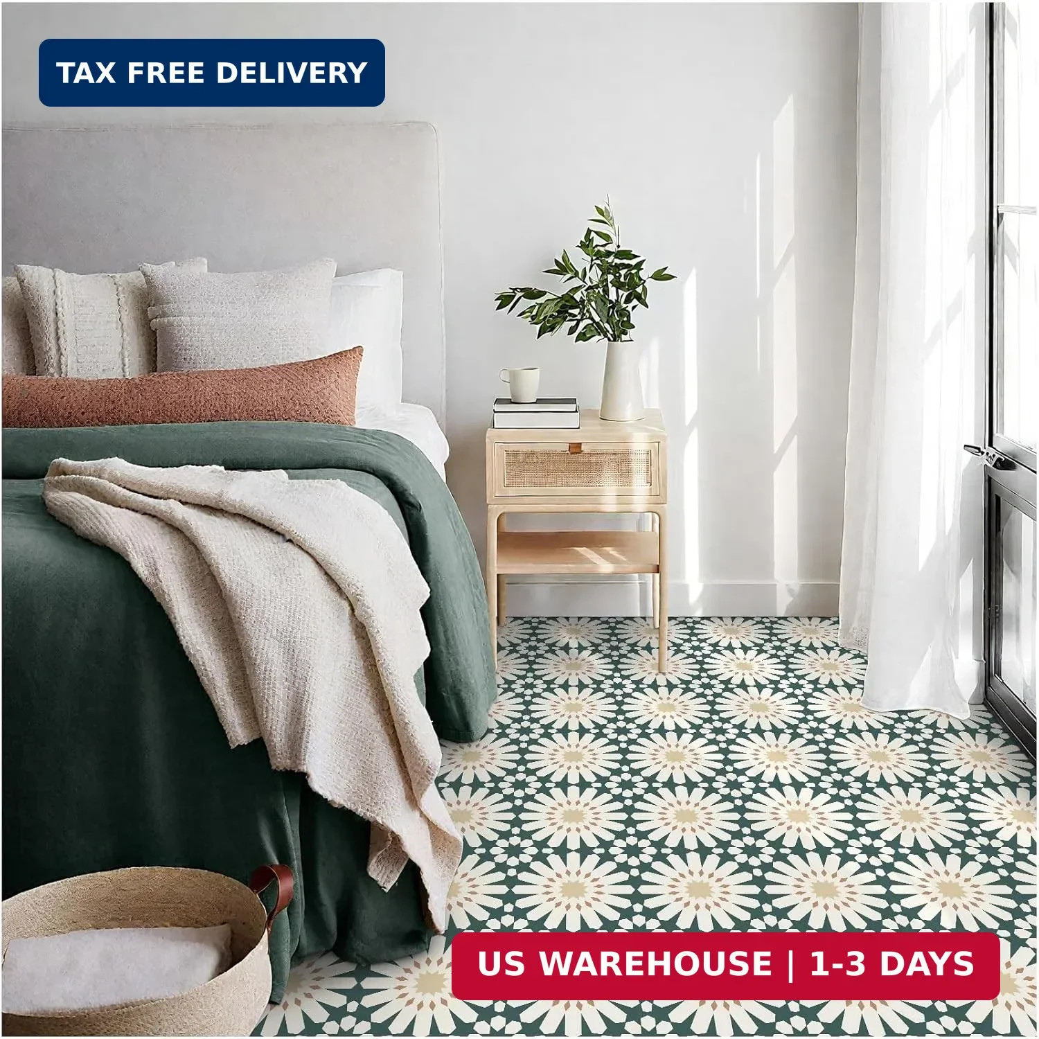 MORCART Peel and Stick Floor Tile, Self-Adhesive DIY Vinyl Flooring, Removable a