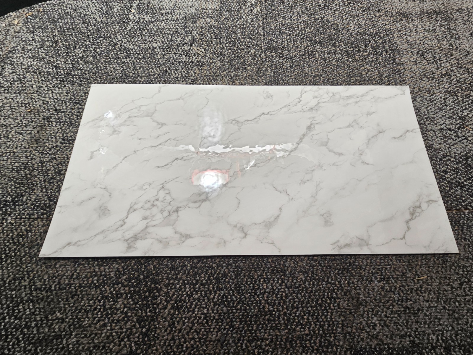 (QTY 20) Vinyl Floor Peel & Stick Tiles 12 X 24″ White Marble For Kitchen Floor