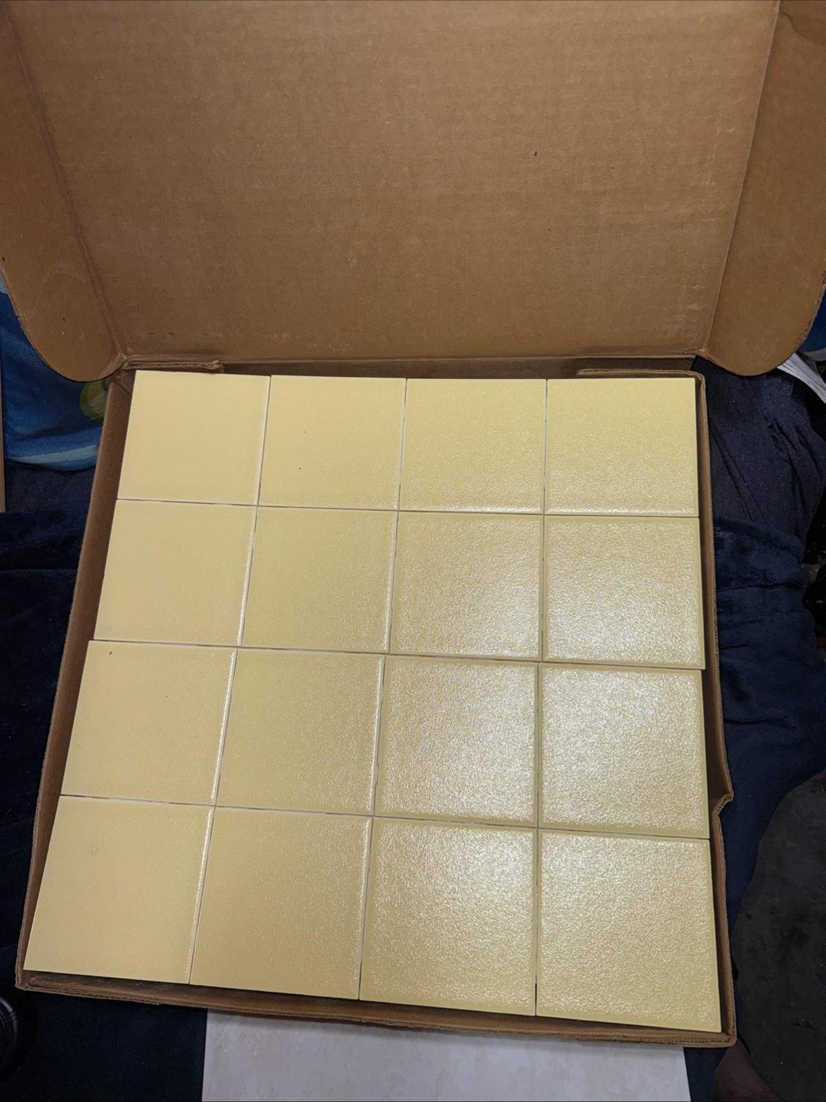 NOS American Olean Crystalline 306 Banana 4-1/4” Ceramic Tile 20 Sq Ft/Box USA