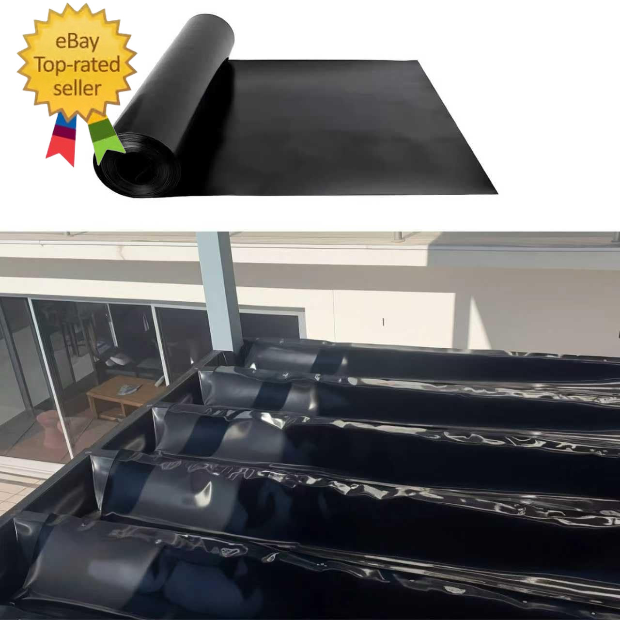 1PCS 50FT Black Waterprofing Membrane Black for under Deck Drainage System,HDPE