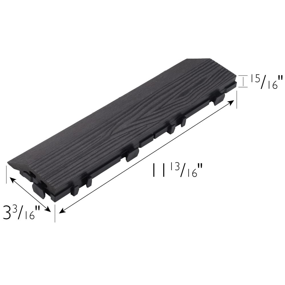 Straight Edge Trim for Square Deck Tiles, Covers 6 Square Feet, Ebony, 4-Pack