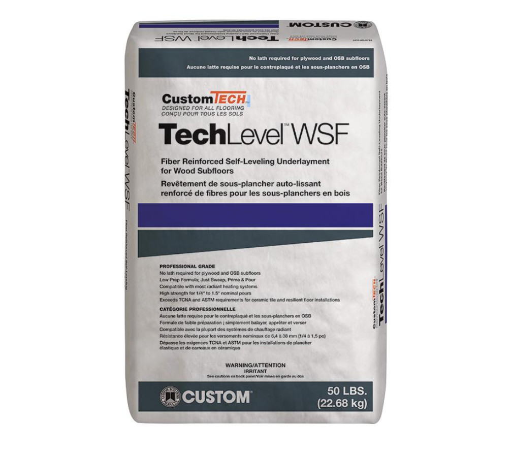 Custom TechLevel WSF – Self-Leveling Underlayment for Wood Subfloors – 50 Lb
