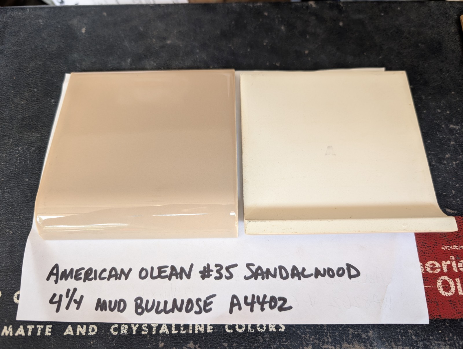 2 pcs American Olean Bullnose Mud Cap A4402 4-1/4″ Sandalwood #35 Glossy NEW USA