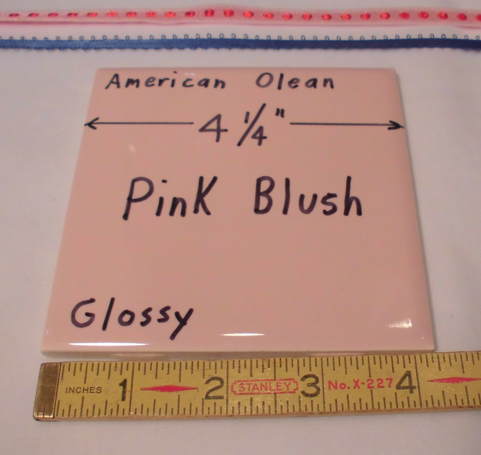 1 pc. Vintage *Pink Blush* Glossy Ceramic Tile #23 by American Olean 4-1/4″ New