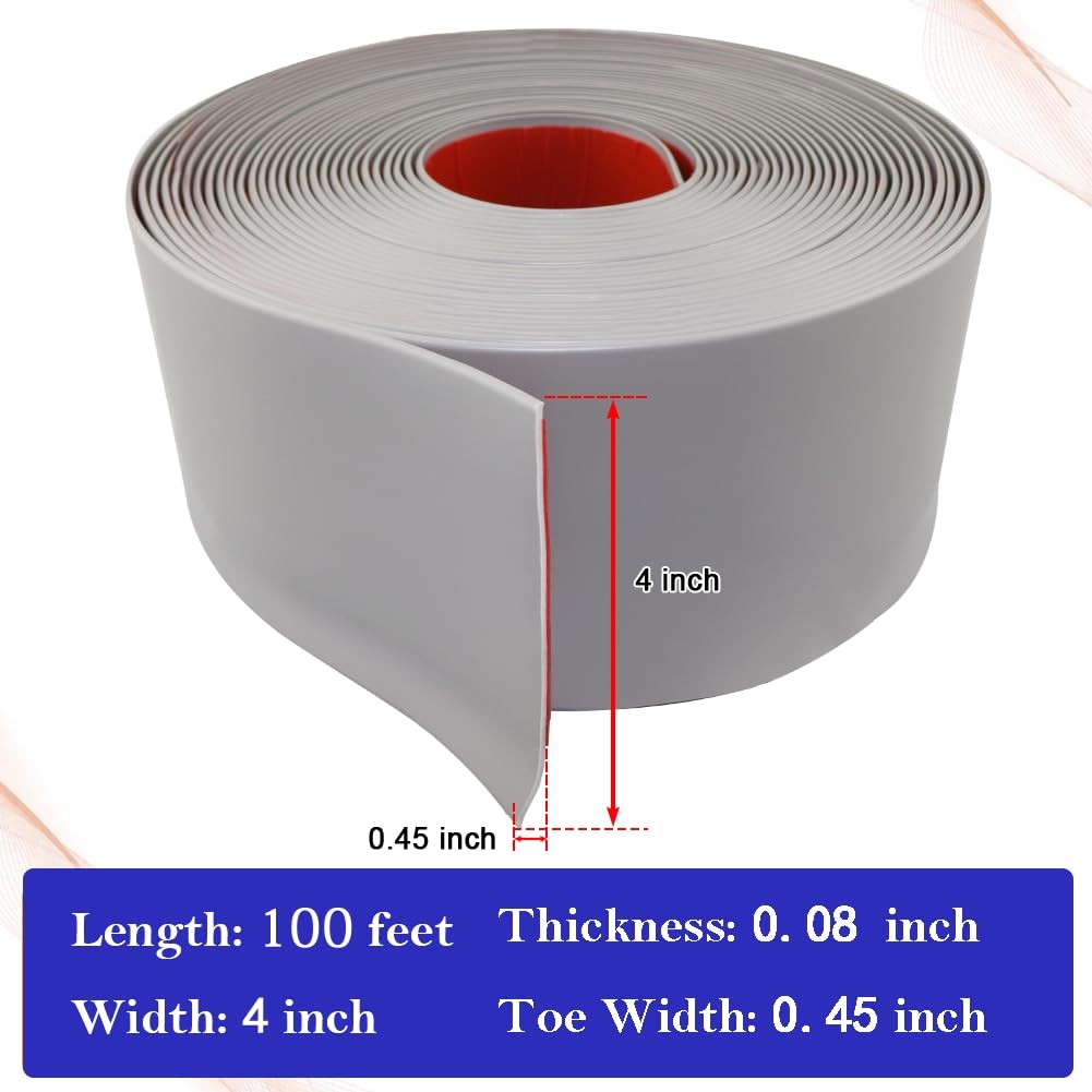 LSGCQ Gray 4in x 100ft Flexible Baseboard Molding