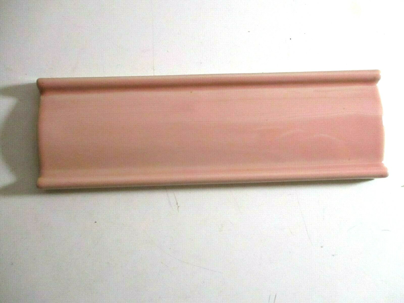 1 Tile Japan Ceramic Porcelain 6-1/2″ Chair Rail Gloss Heather Pink Wall Cap MCM