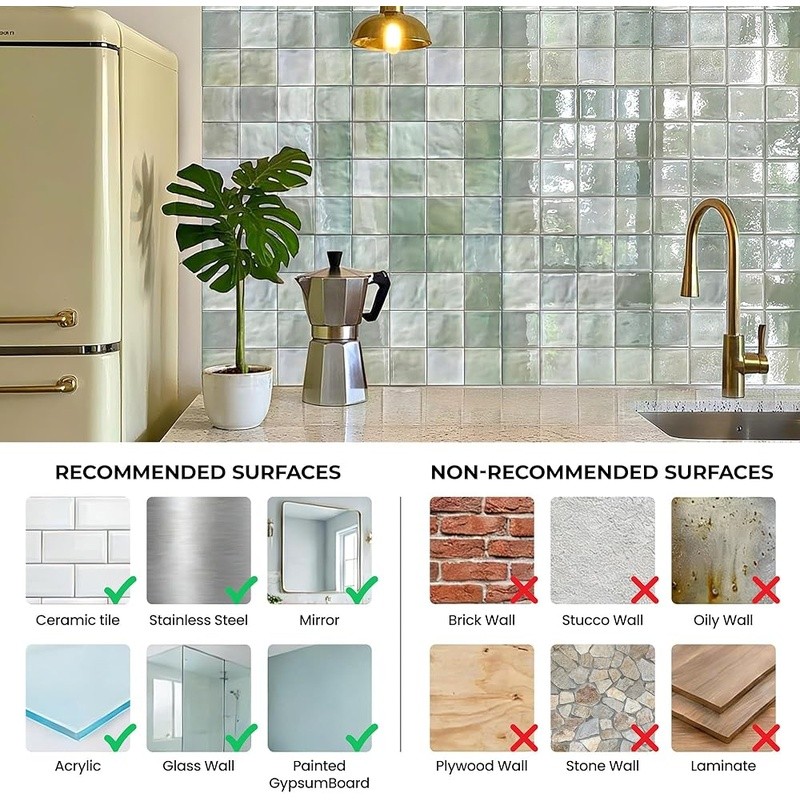 Peel & Stick Wall Panels Modern Resin Mosaic Tiles Home Decor Living Room New