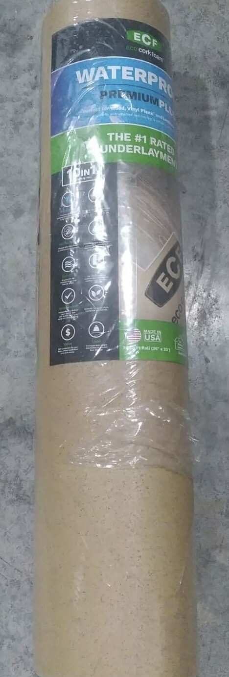 ECF Underlayment Laminate And Engineered Floor With Cork 36″ x 25′ 75 sq ft roll