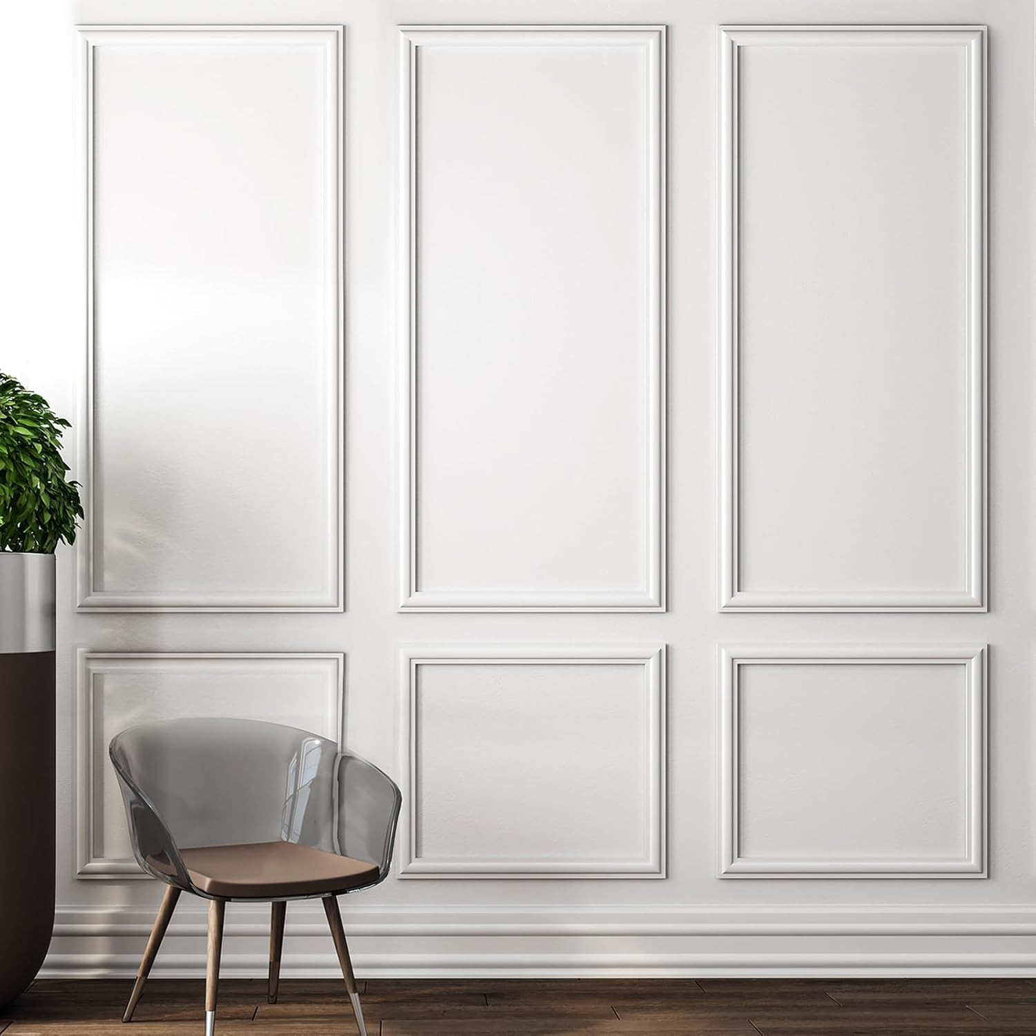 3 Set Peel and Stick Wall Molding Kit, 3D Premade Accent Molding Wainscoting …
