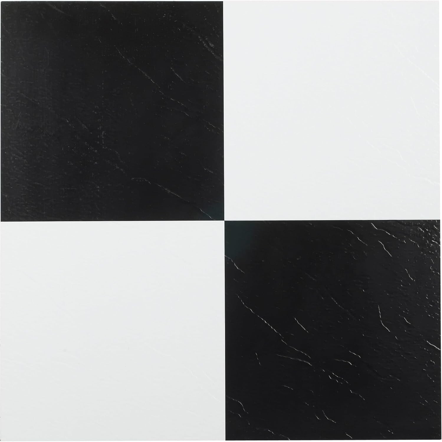 Sterling Self Adhesive 12-Inch Vinyl Floor Tiles, 20 Tiles – 12″ X 12″, Black an