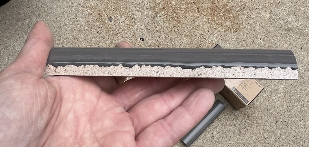 72 Pieces Allen + Roth Charcoal Gray Half Round Trim Tile #0857827 1.2 in X 6 in