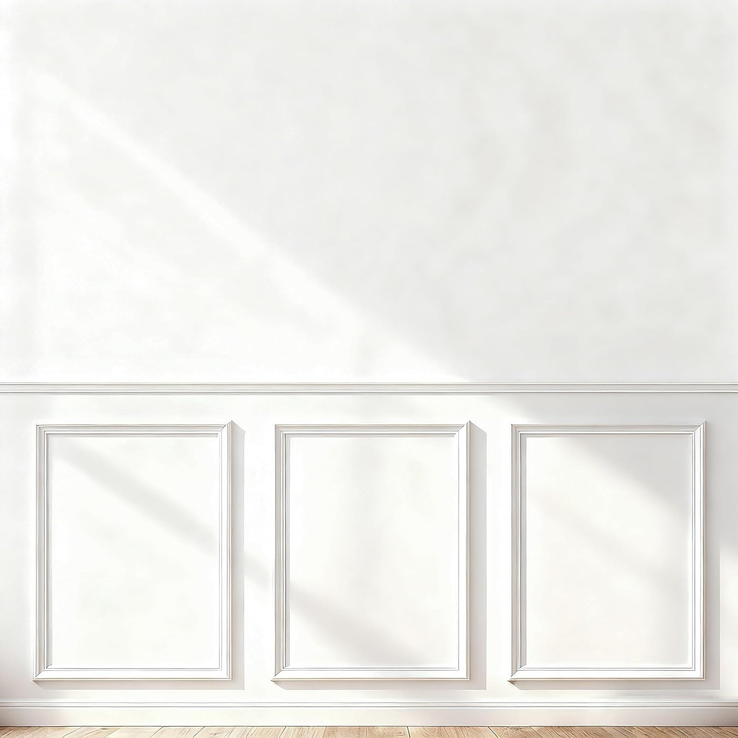 Peel and Stick Wainscoting Panels, 3 Set 20″X27″ Wall Molding + 2Pcs Chair Rail