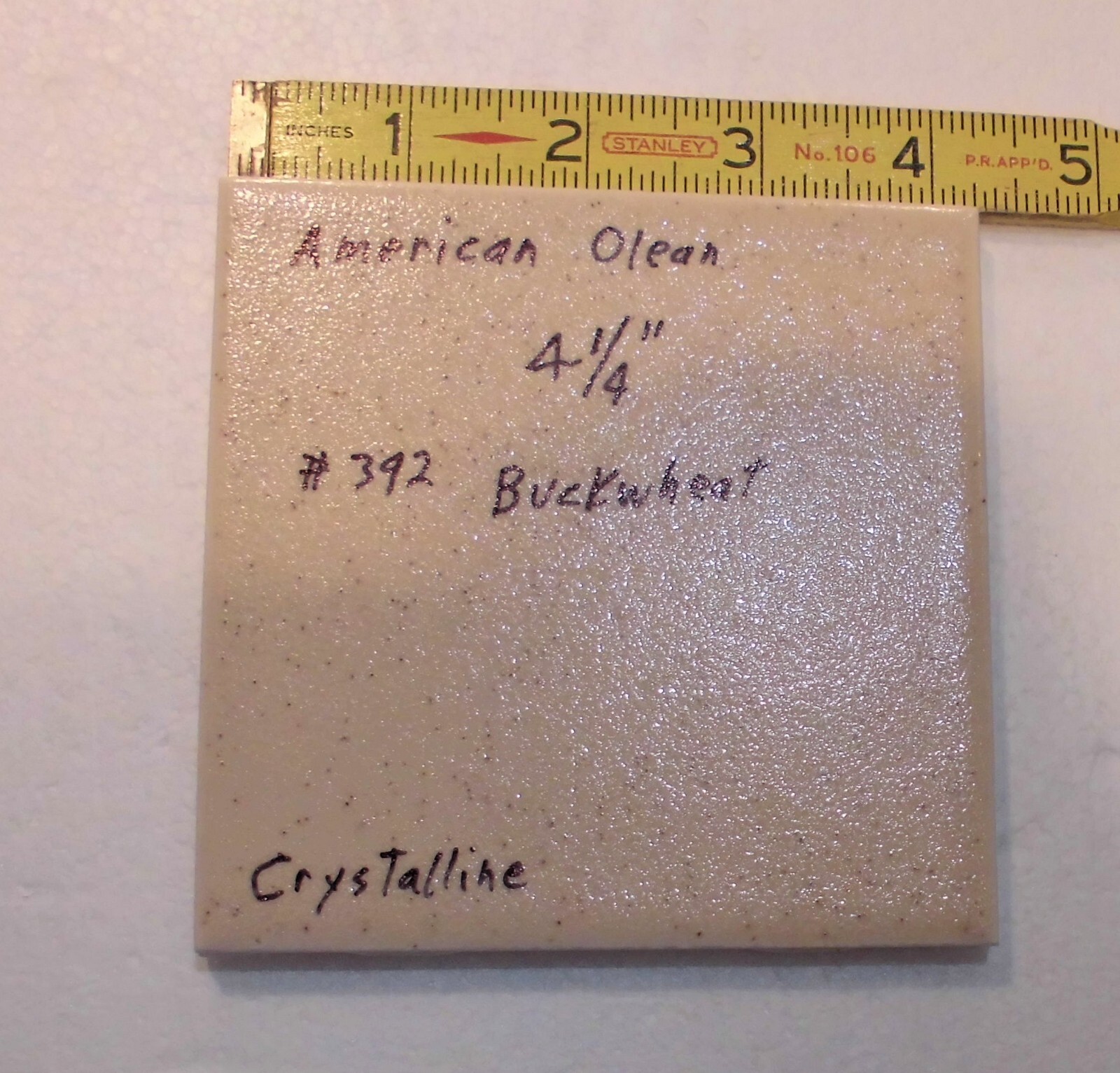 1 pc. Buckwheat: 4-1/4″ Crystalline Ceramic Tile, American Olean, Made 1980’s