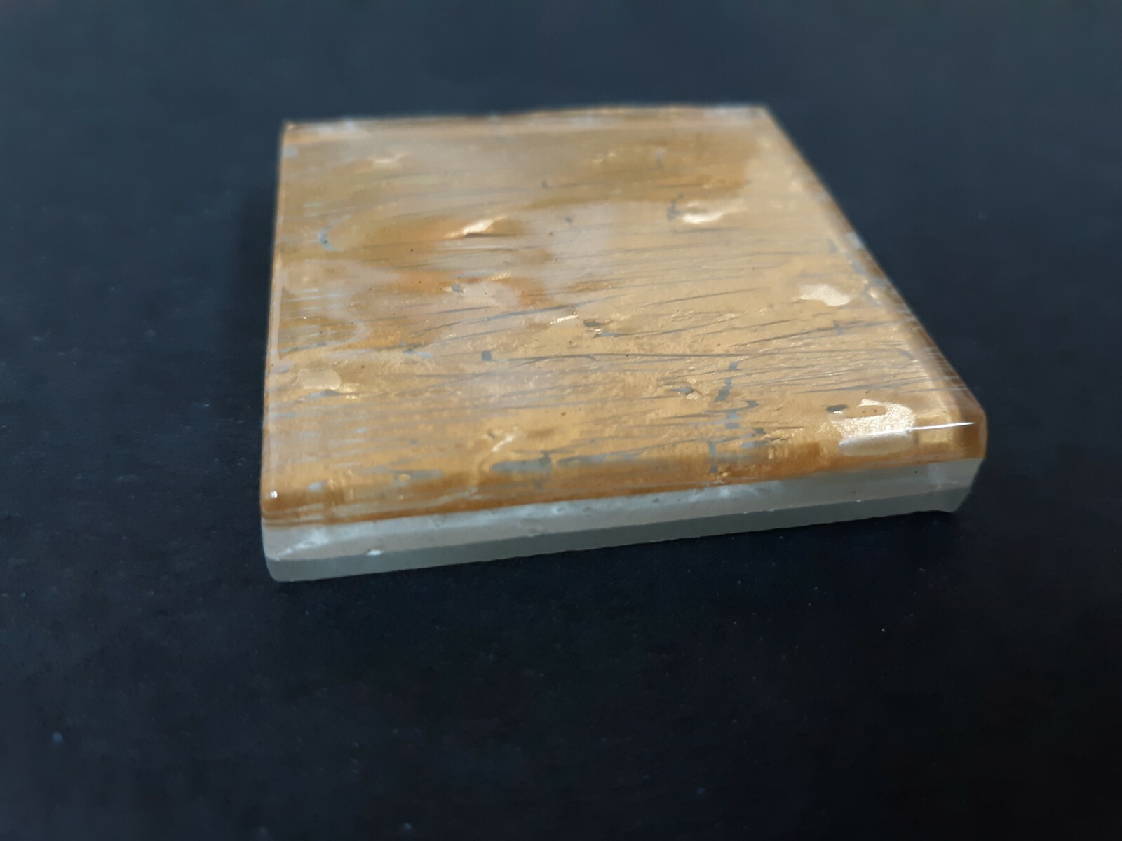 2×2 Italian Metallic Glass Crackled Tile Remodel Sahara Gold color 24 pcs