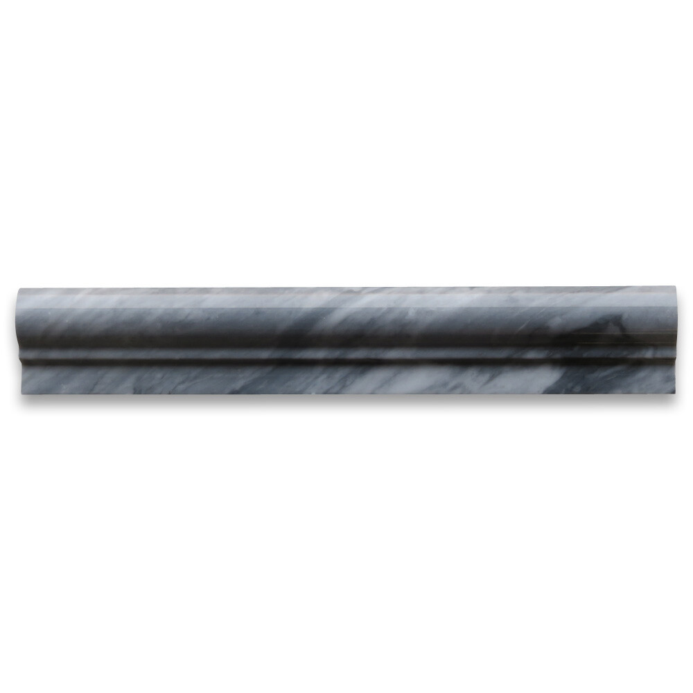K04P Bardiglio Gray Dark Grey Marble Chair Rail Bullnose Molding Polished