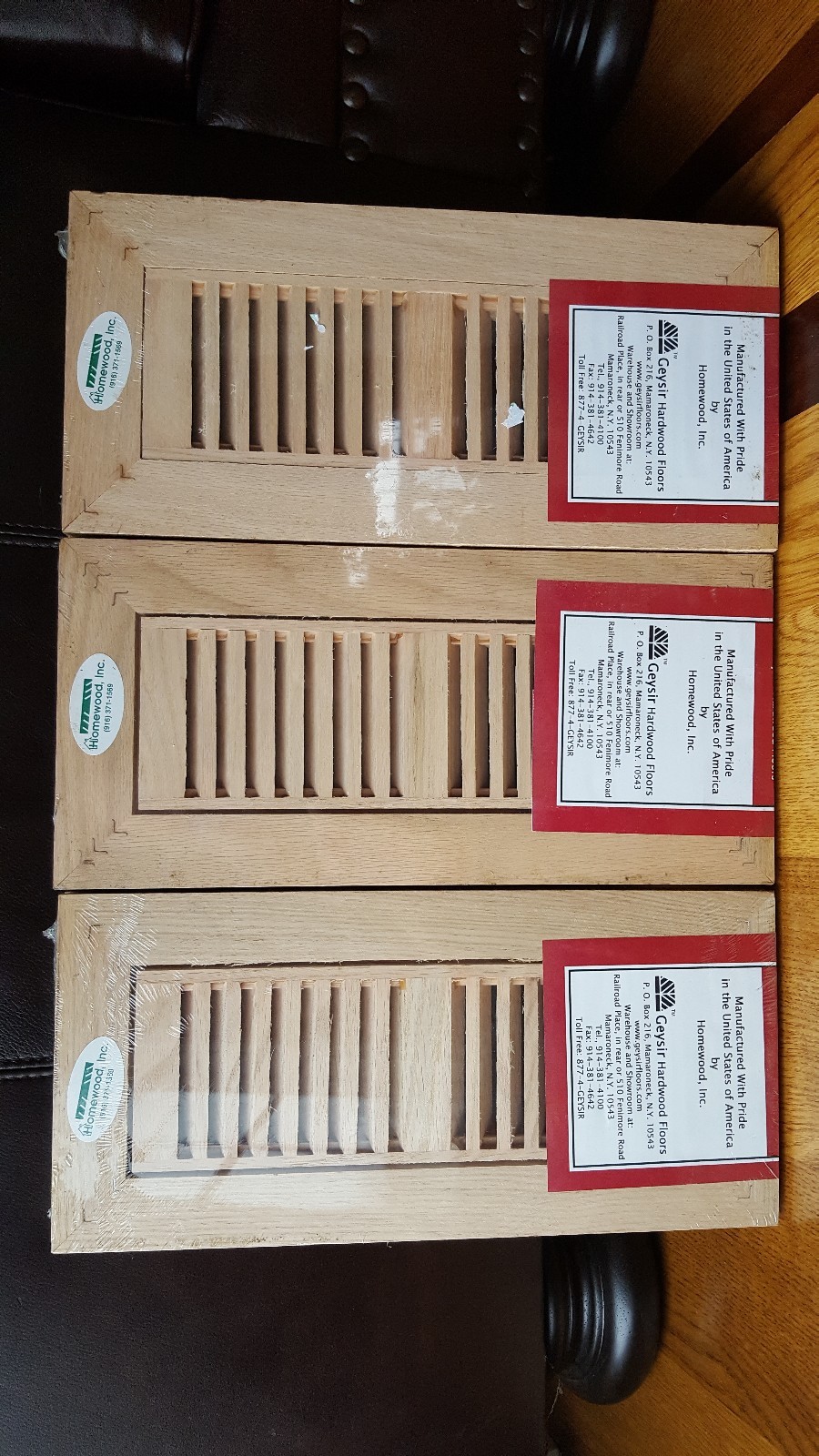 **NEW** Lot of 3 Geysir Hardwood Floors Red Oak Flush Mount w/ Frame Air Vent