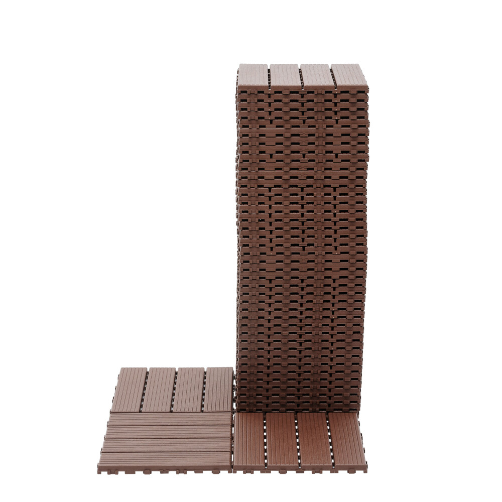 44pc Patio Interlocking Deck Tiles Decking Tiles 12″x12″ Square Balcony Poolside