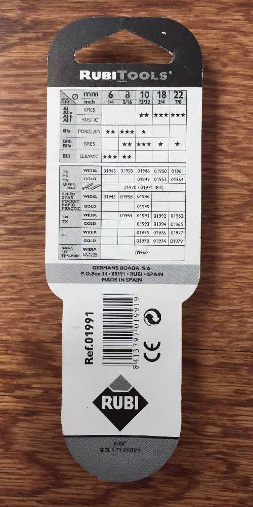 Rubi 01991 10mm Ceramic and Porcelain Tile Flooring Scoring Wheel