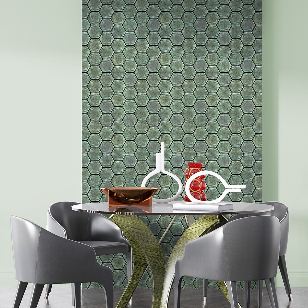 Mosaicowall Sage Green Peel and Stick Wall Tile Kitchen Backsplash Tiles