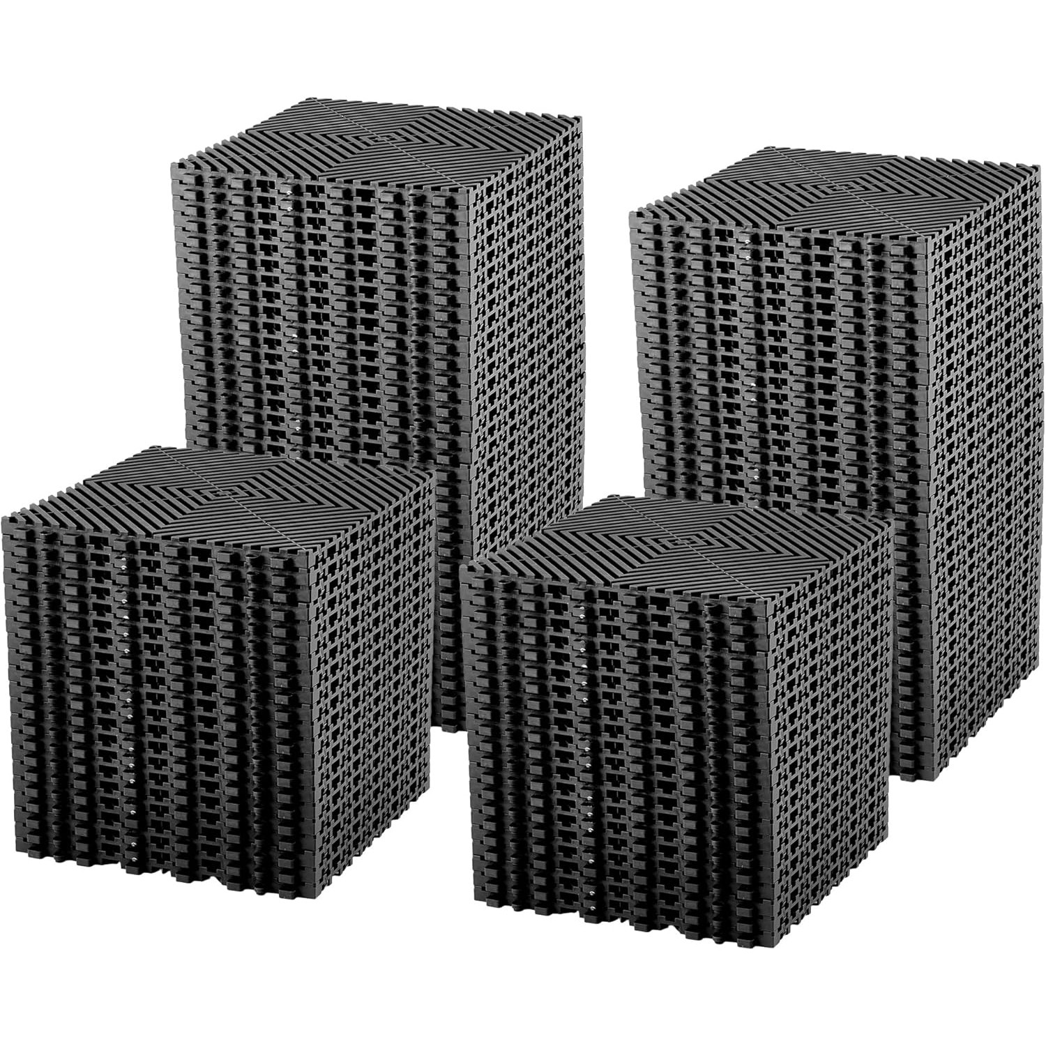 100 Pack Interlocking Floor Tiles 12 x 12 Inch Non-Slip Mats with Drainage Holes
