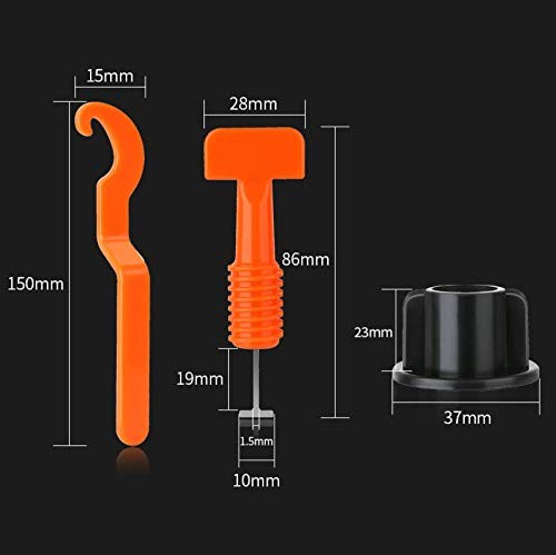 Tile Leveling System Kit with 100 Pcs Tile Leveler, 2 Wrenches, 500 Tile Spacers