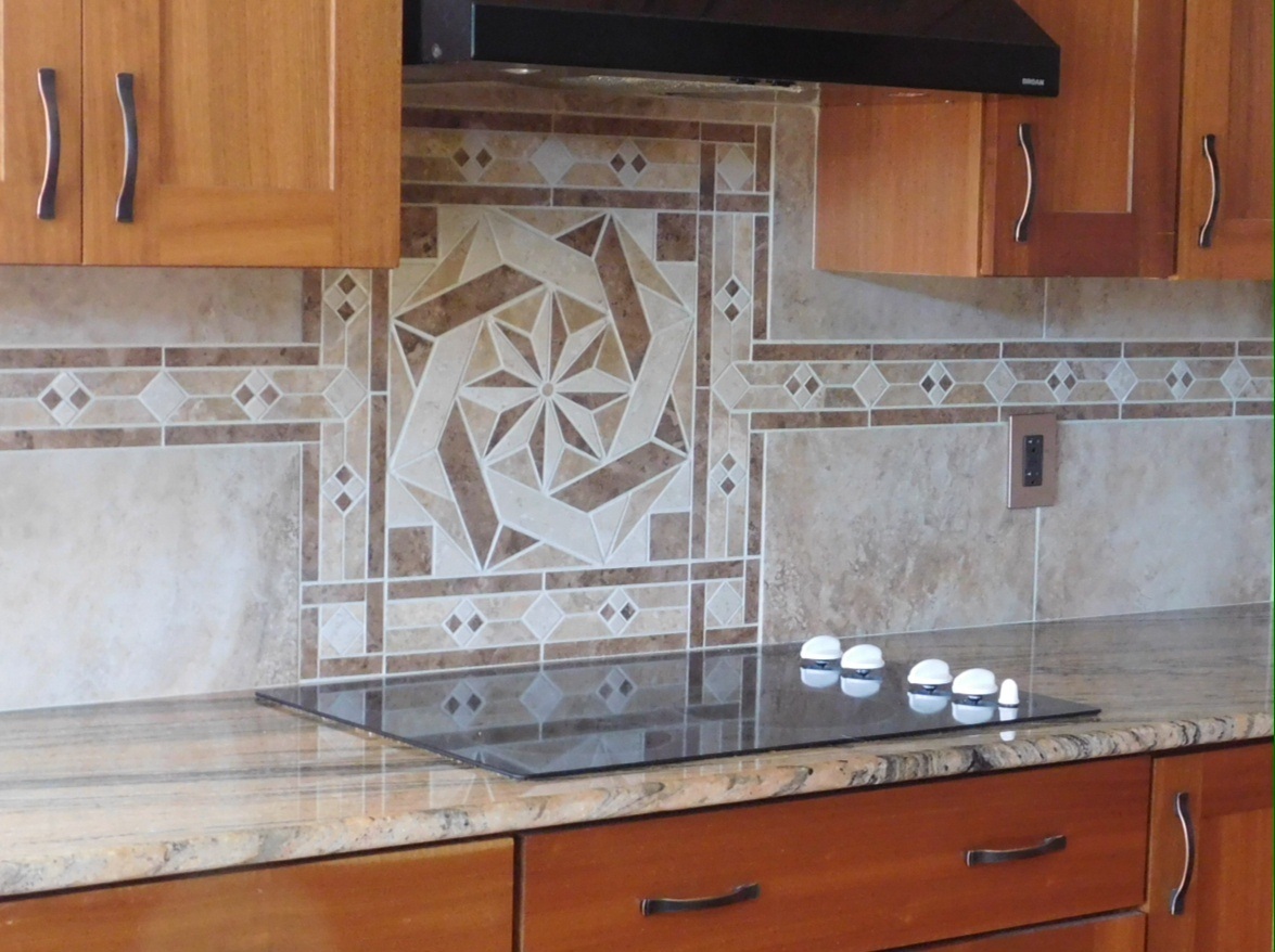Custom made tile medallion & listello accents. Information Listing. Ebay store.