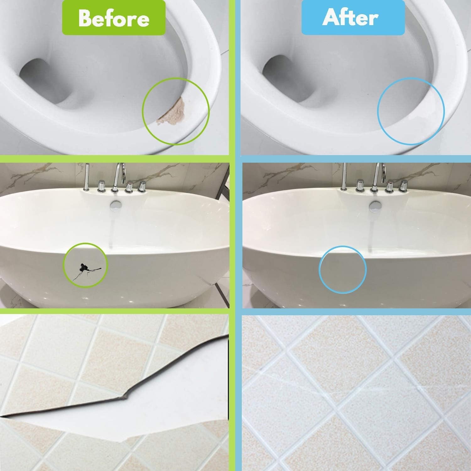 Tub and Tile Repair Kit White Porcelain Ceramic Acrylic Fix Chips Cracks Dents