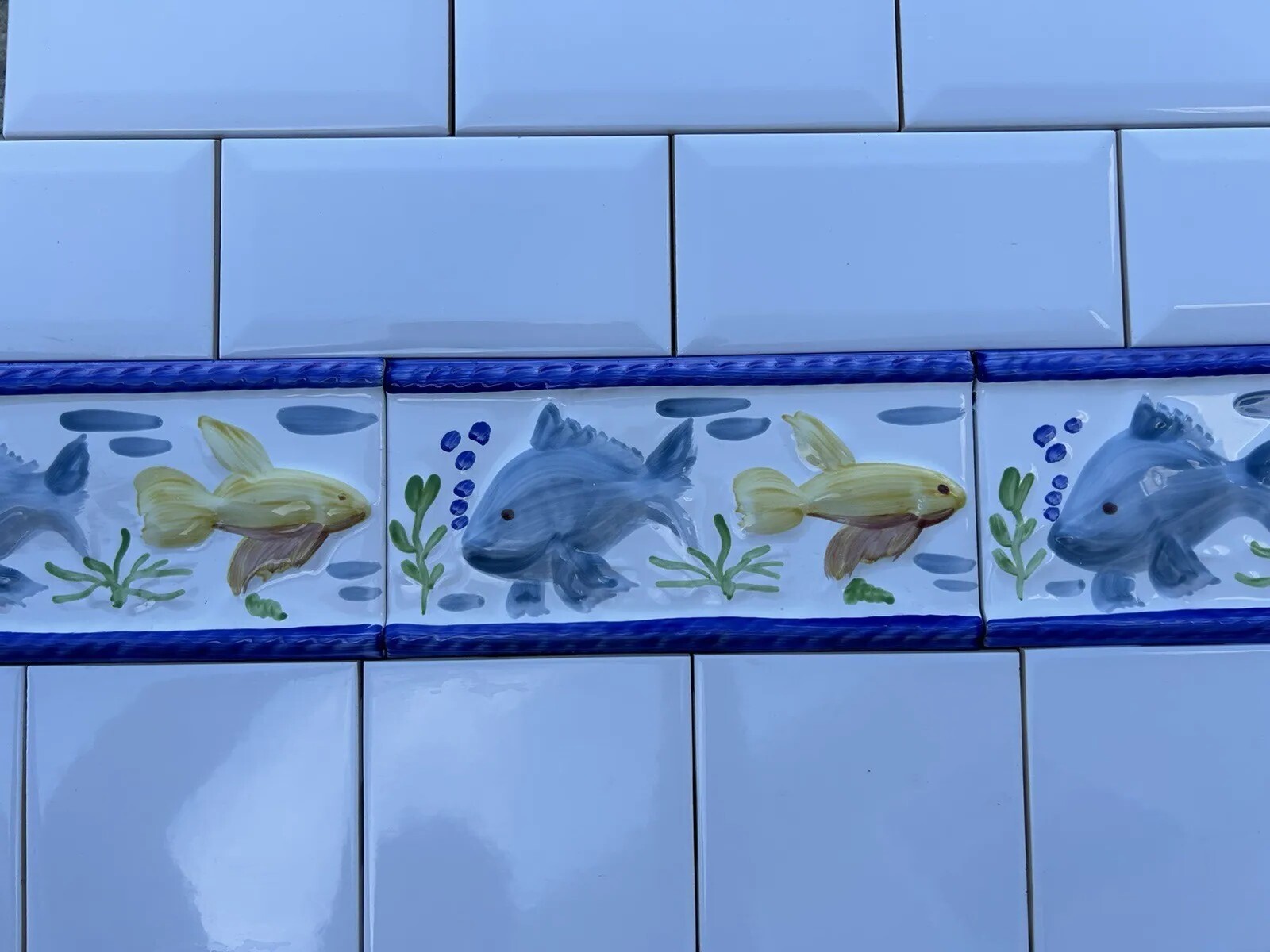 4″ X 8″ Tile Fish Aquarium Borders Imported From Spain Bathroom Tile