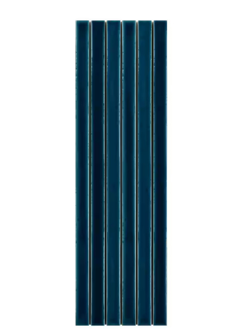 Vistaio Sapphire Blue 5.27″ x 17.71″ Glossy Ceramic Mosaic Wall Tiles (8-Pack)