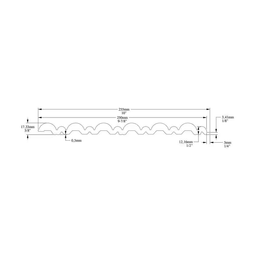 Flute 5/8 In. T X 7/8 Ft. X 8-1/2 Ft. White Primed Polystyrene Interlock 3D Deco