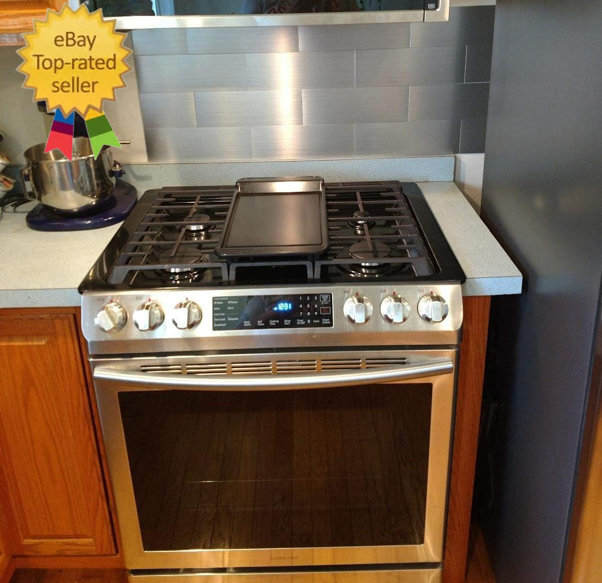 4″ X 12″ Peel and Stick Stainless Steel Metal Backsplashes for Kitchen (30 Pack)