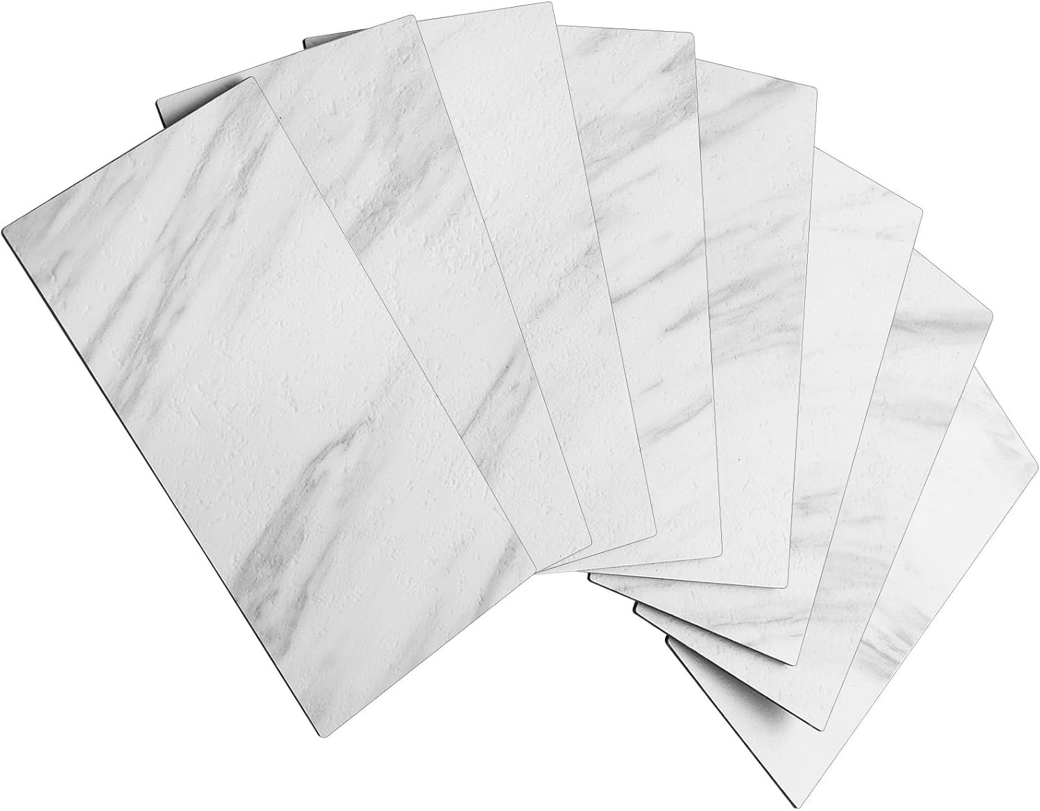 100-Piece White Marble Look Peel and Stick Backsplash Wall Tiles, 3″ X