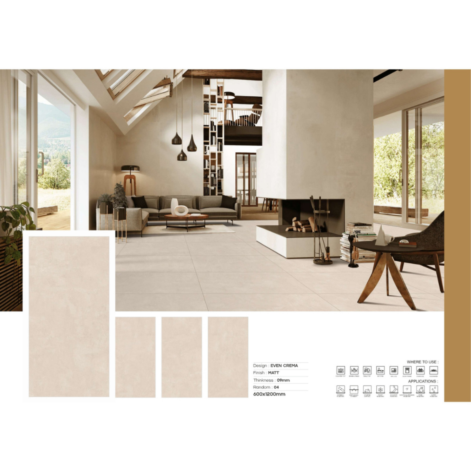 My Luxury Flooring MK MATT Even Crema Porcelain Tiles – 24 x 48 In Cream Tile