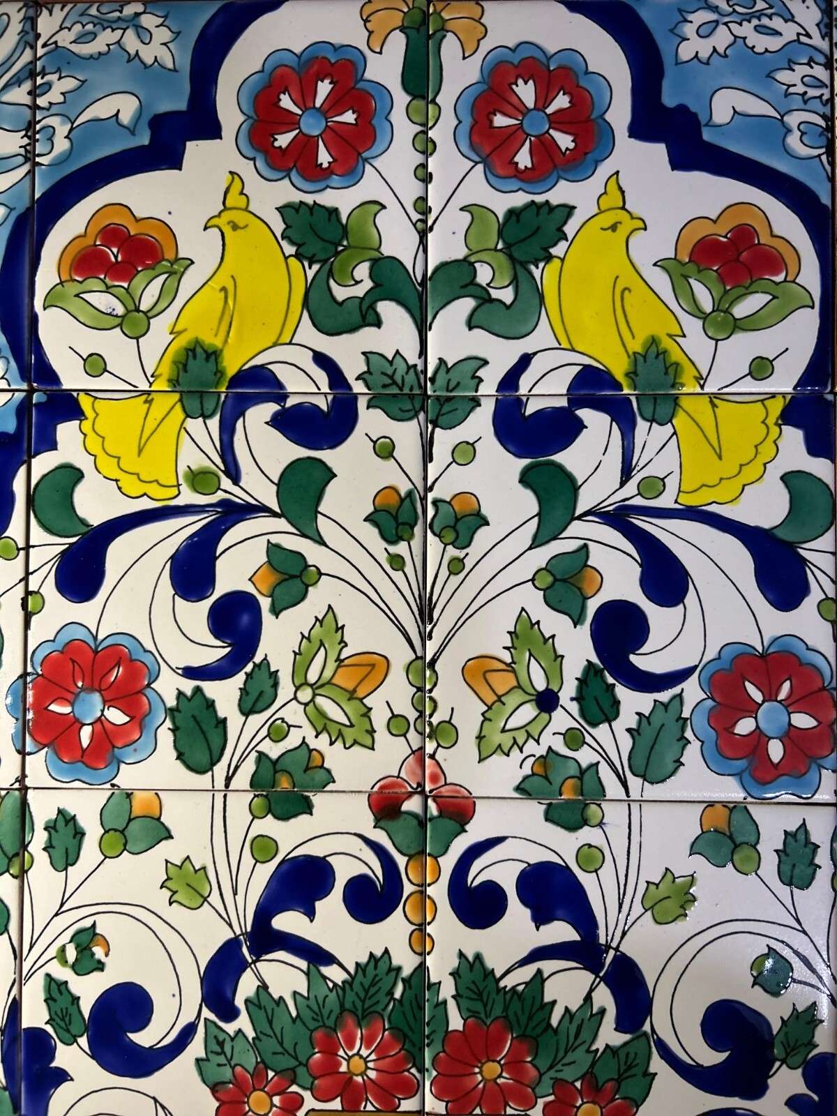 24″ x 30″ Ceramic Tile Mural Backsplash Art Wall Panel Hand Painted Flowers Tile