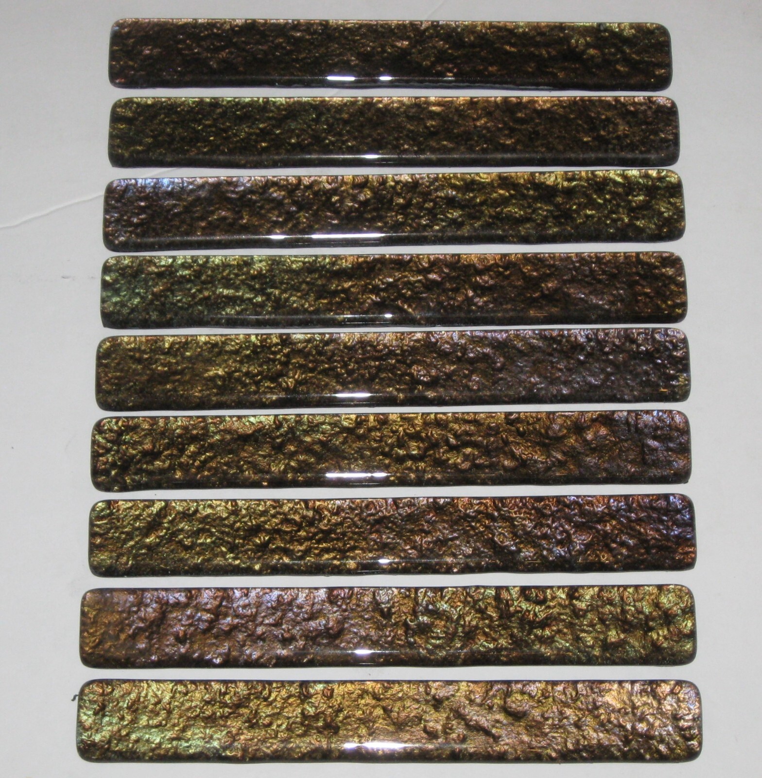 Vitrium 1″x8″ Glass Tile Listello Accent Wall Tile – Bronze – 9 pcs